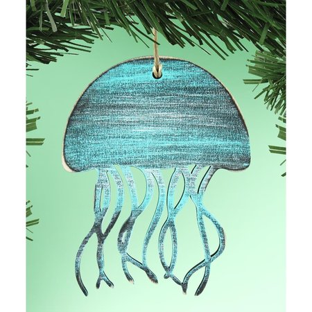 DESIGNOCRACY Jellyfish Wooden Ornament 99513O